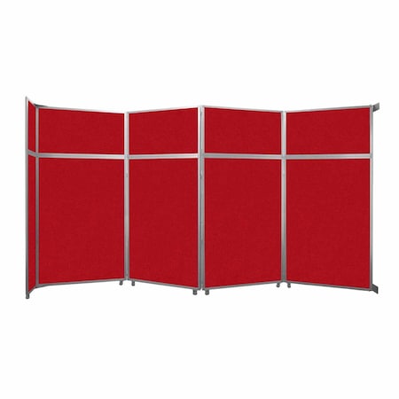 Versare Operable Wall Folding Room Divider 15'7" x 8'5-1/4" Red Fabric 1070427